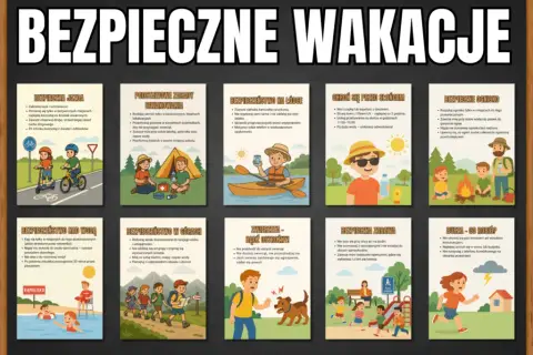 Życzenia wakacyjne dla dzieci i rodziców pełne radości i bezpieczeństwa