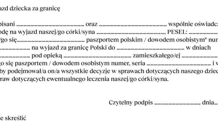 Jak napisać zgodę na wyjazd dziecka - uniknij problemów prawnych